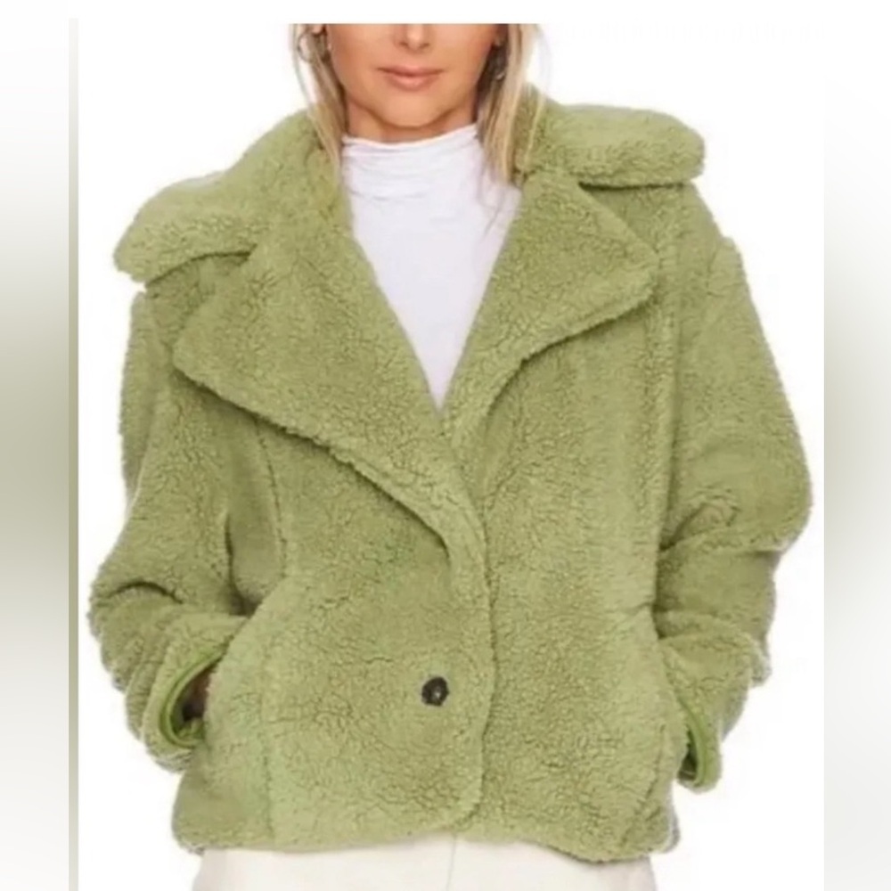 NWT FREE PEOPLE "THE JOPLIN" COZIEST JACKET IN SWEET PISTACHIO - Picture 2 of 6